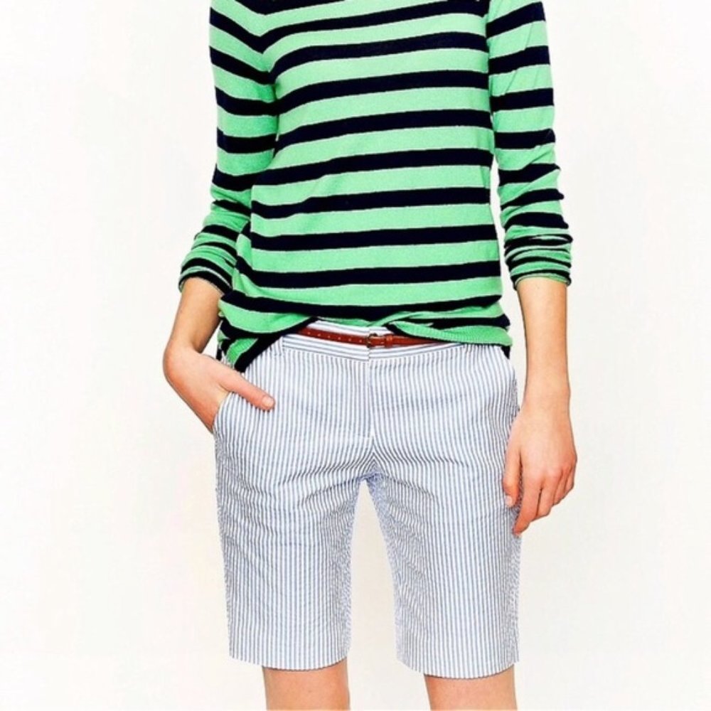 J. Crew Seersucker City Fit Striped Shorts 6